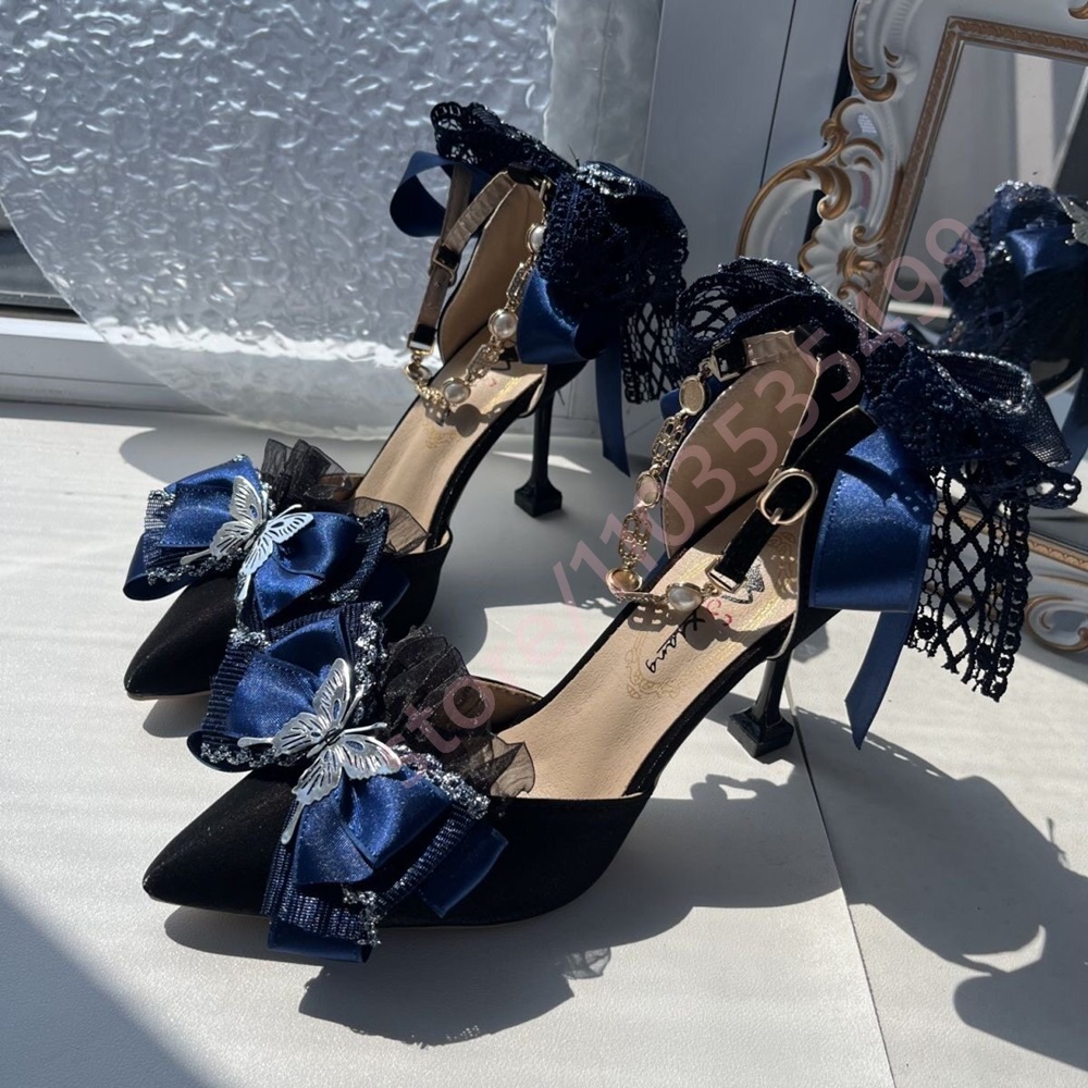 Rubber Strap Diver - 2026 New Satin Pointed Toe Heels