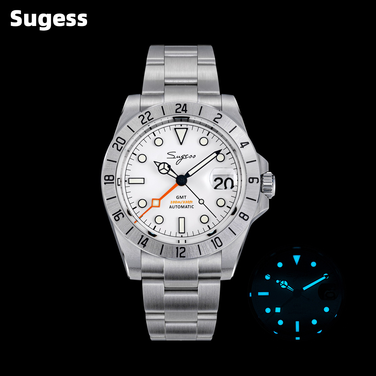 Rolex Watch Submariner - Sugess Men Watch GMT Automatic Peacock