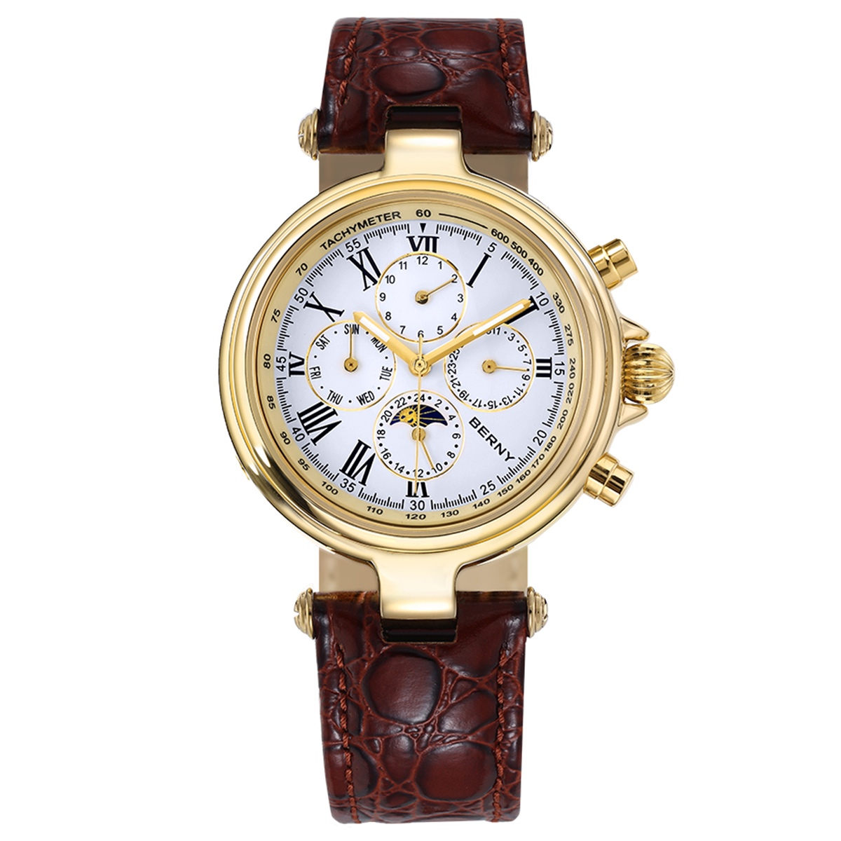 Seiko Watch Presage - BERNY Retro Automatic Men's Watch Sun&Moon
