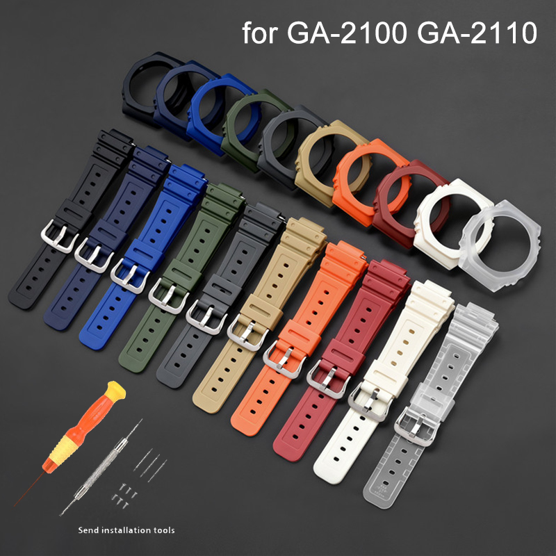 Casio Watch G-Shock Ga-2100 - Rubber Watch Strap Case Bezel For