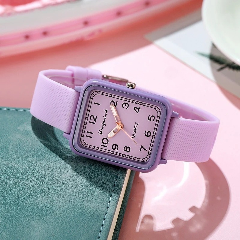 Fashion Rectangle Dial Ladies  - Silicone Band Women review and price