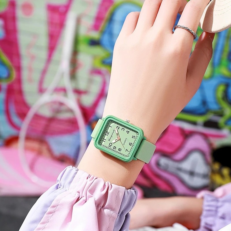 Fashion Rectangle Dial Ladies  - Silicone Band Women review and price