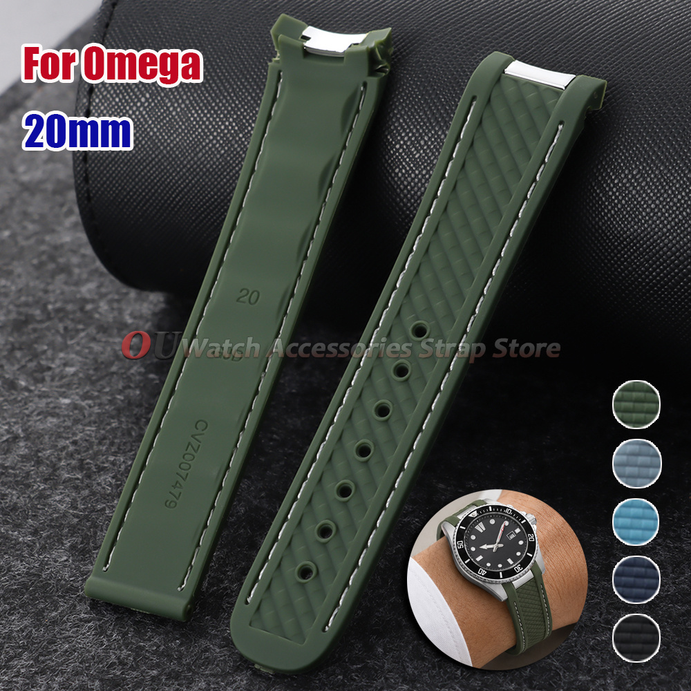 Curved End Silicone Watch Stra - Omega Watch Seamaster review and price