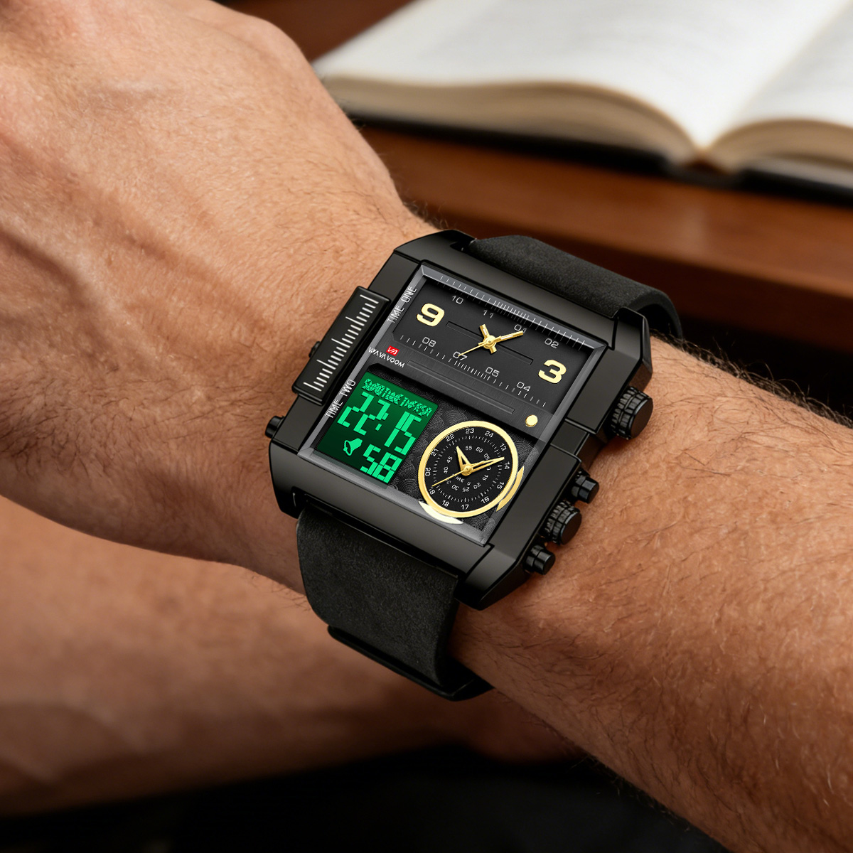 Men Electronic Watches Square  - Leather Watch Band Men review and price